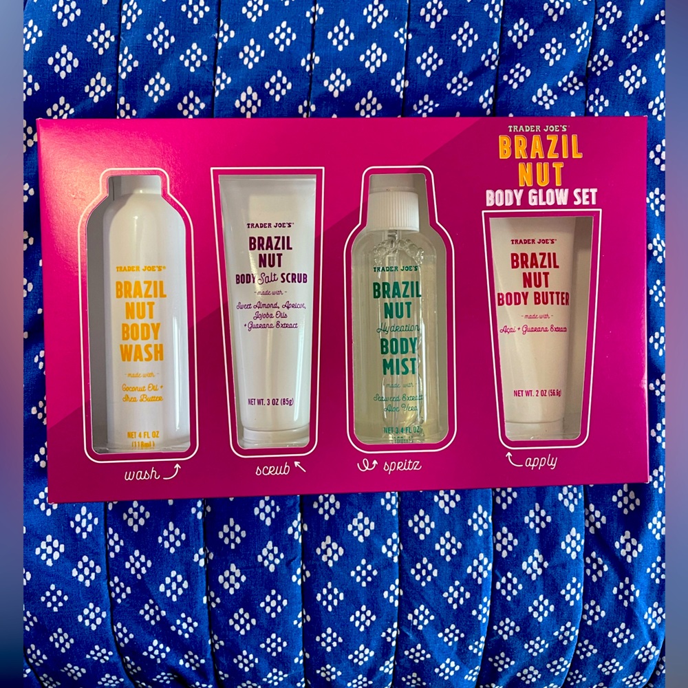 New in box Trader Joe’s Brazil Nut Body Glow Set Limited Edition!